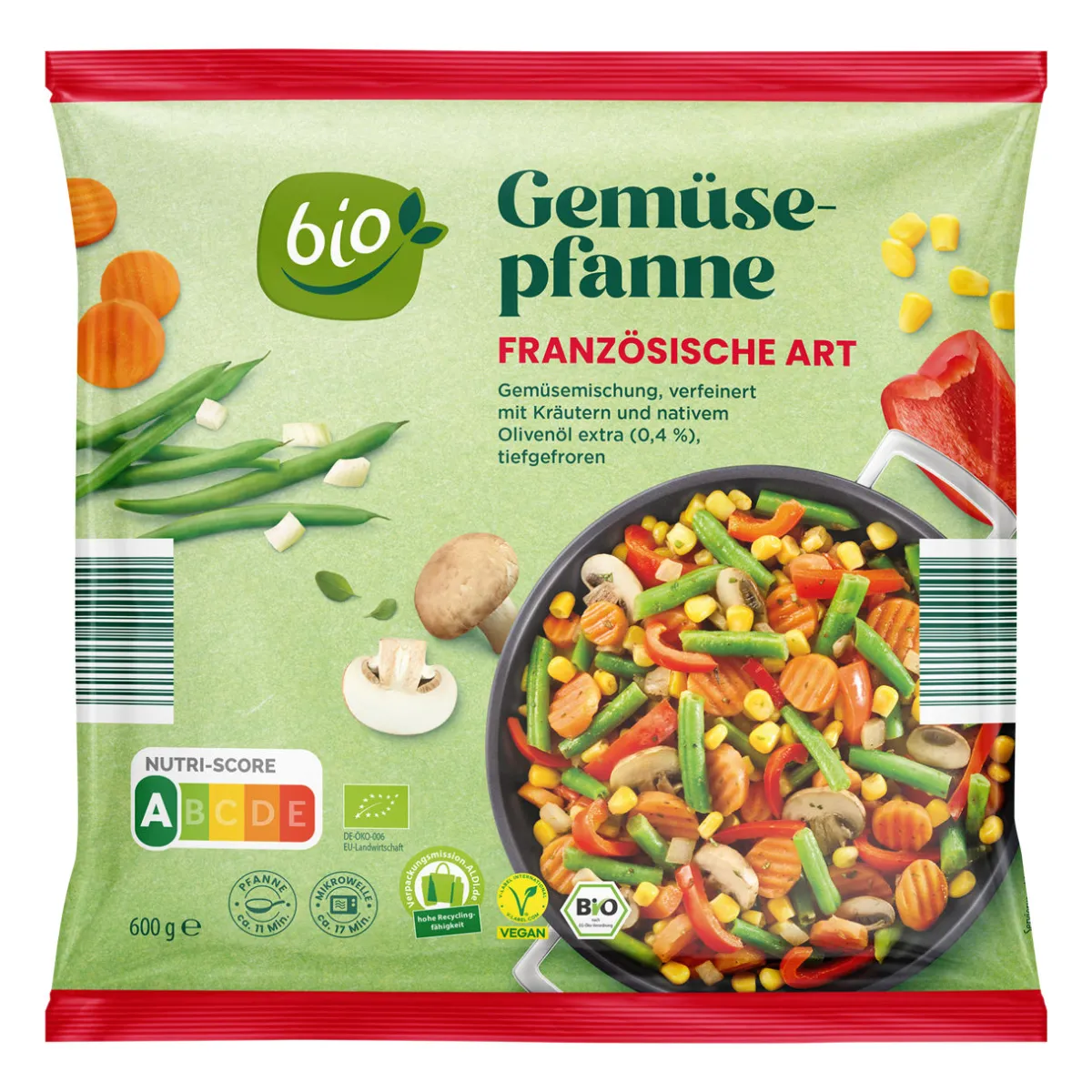 BIO -Gemüsepfanne- Fertiggerichte Für Mikrowelle & Pfanne Bei Aldi Nord.|Tiefkühlgemüse Und -Obst Bei Aldi Nord.