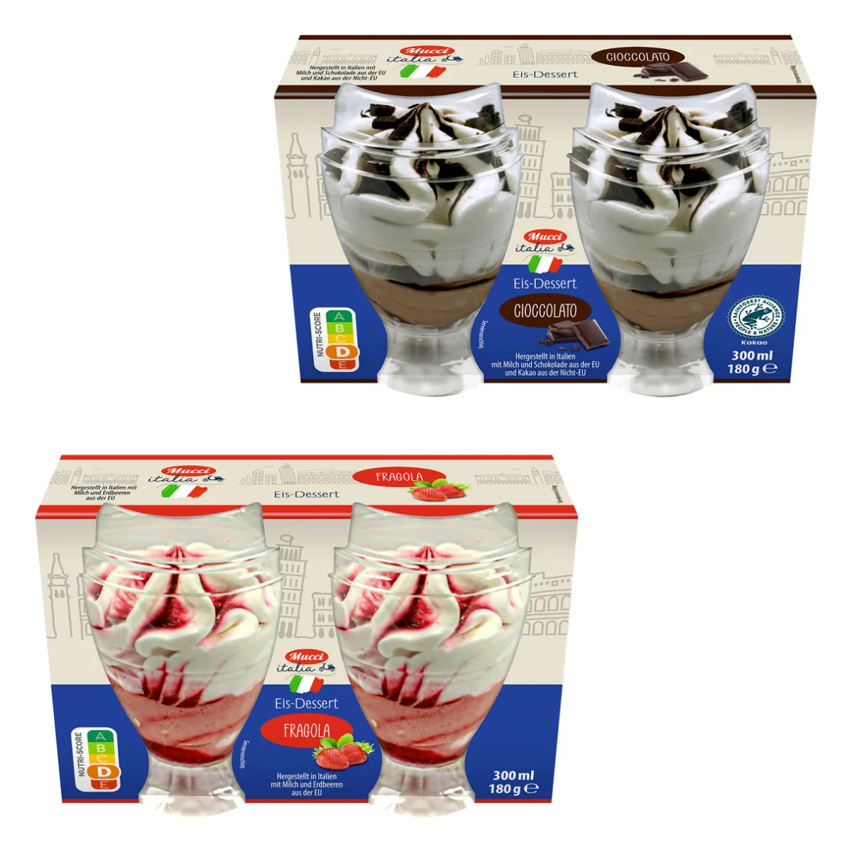 MUCCI Eisdessert im Becher- Eisbecher & Eis-Toppings Bei Aldi Nord.