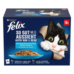 PURINA Felix Geschmacksvielfalt in Gelee- Katzenfutter & Katzenstreu Bei Aldi Nord.