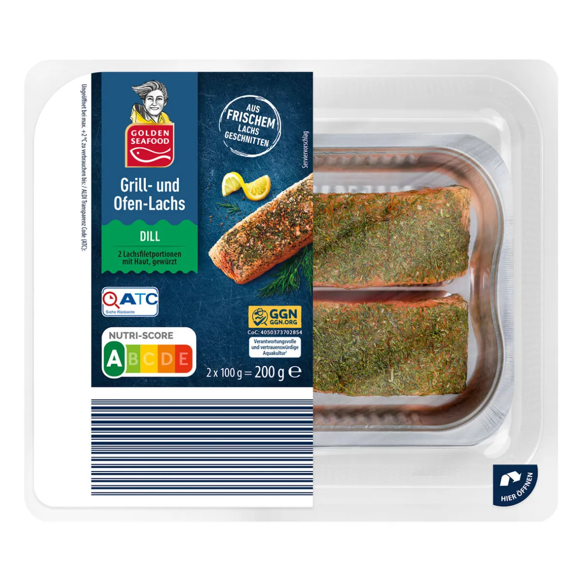 GOLDEN SEAFOOD Grill- und Ofenlachs- Frischer Fisch & Räucherfisch Bei Aldi Nord.|Grillfisch & Meeresfrüchte Im Grillsortiment Von Aldi Nord.