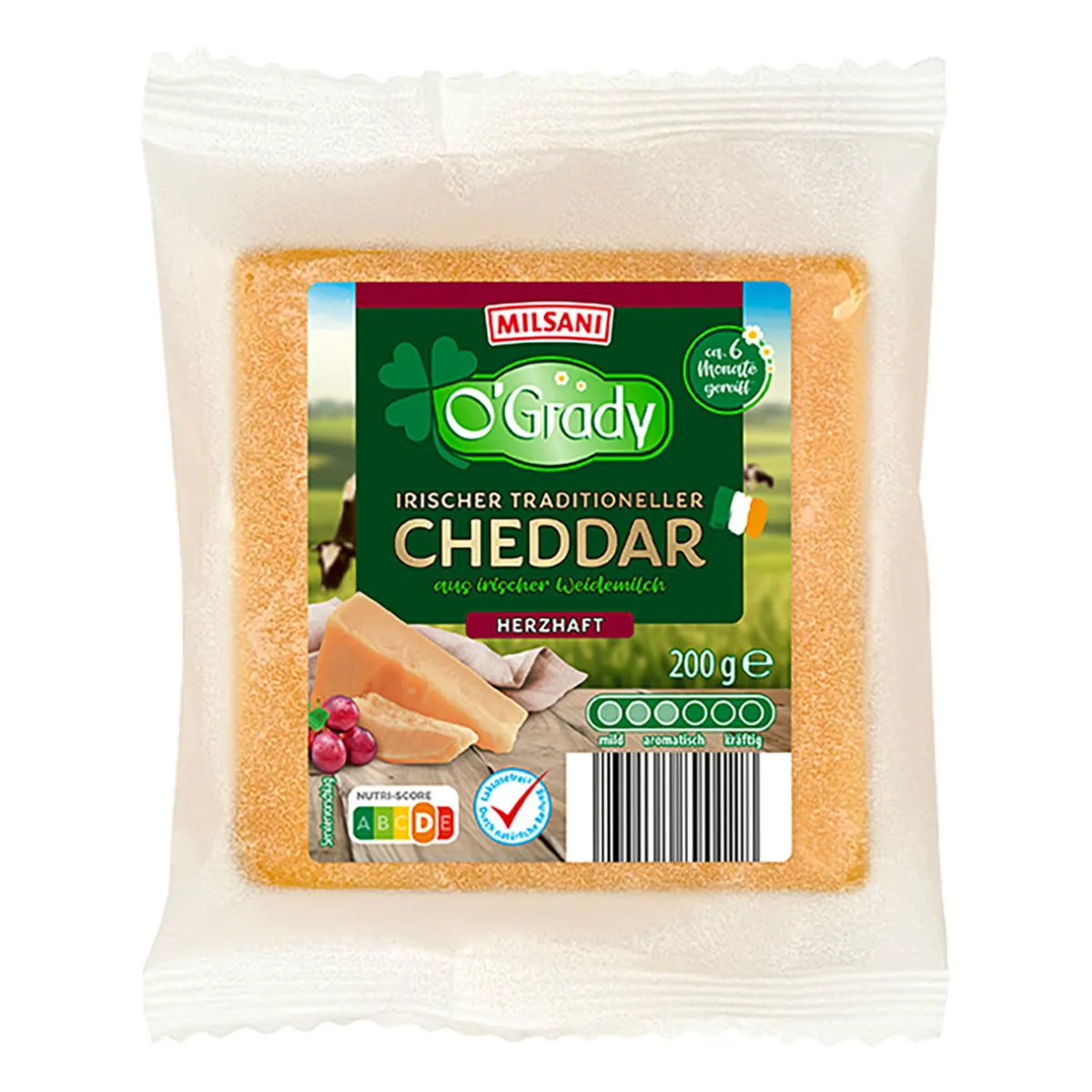 MILSANI Irischer Cheddar- Hartkäse & Käse Am Stück Bei Aldi Nord.