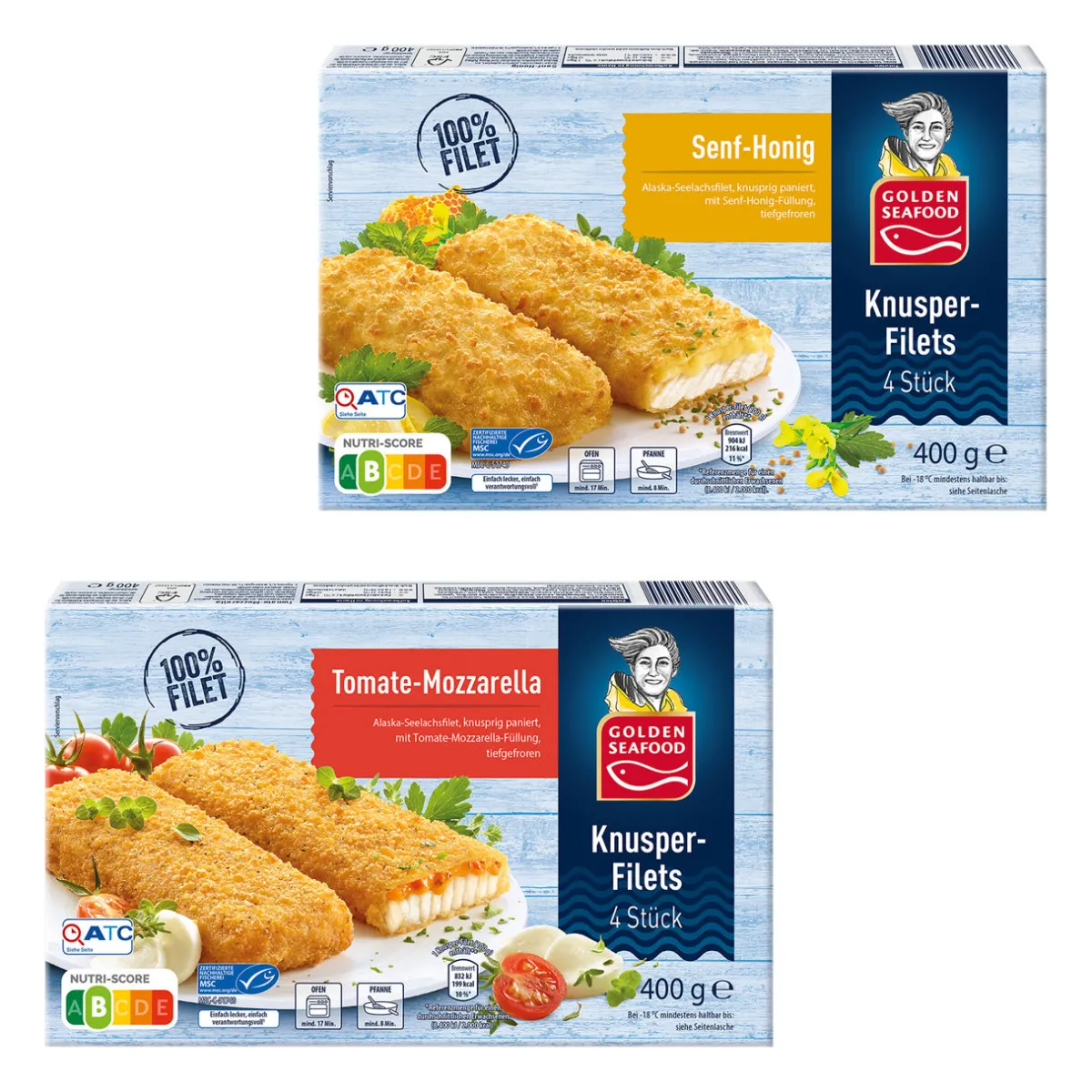 GOLDEN SEAFOOD Knusperfilets- Dosenfisch & Tiefkühlfisch Bei Aldi Nord