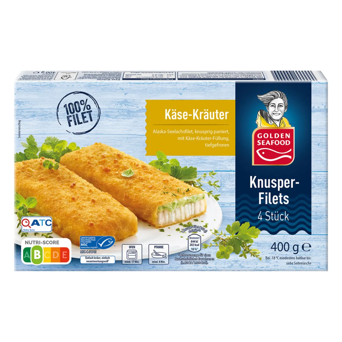 GOLDEN SEAFOOD Knusperfilets- Dosenfisch & Tiefkühlfisch Bei Aldi Nord