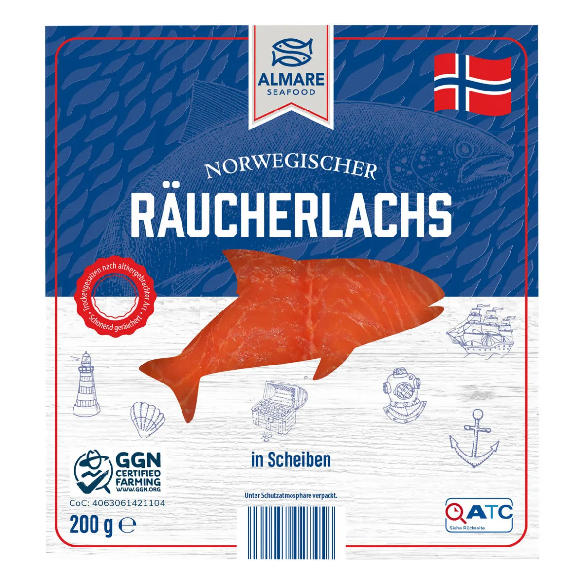 ALMARE Norwegischer Räucherlachs- Frischer Fisch & Räucherfisch Bei Aldi Nord.