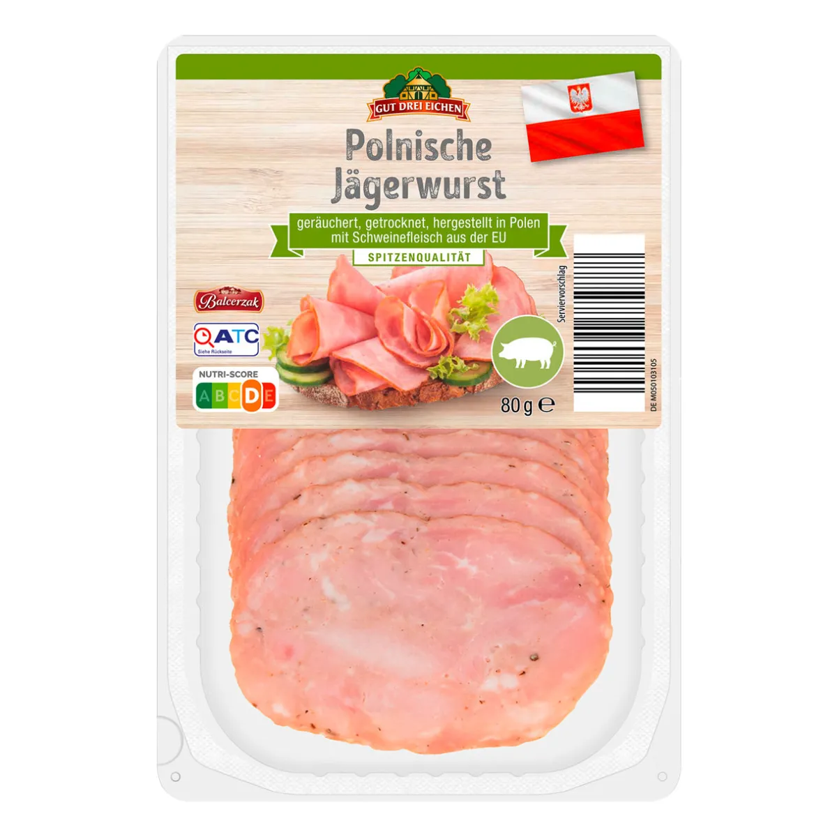 GUT DREI EICHEN Polnische Wurstspezialität- Schweinefleisch Bei Aldi Nord.|Wurstaufschnitt & Streichwurst Bei Aldi Nord.