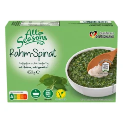 ALL SEASONS Rahmspinat- Tiefkühlgemüse Und -Obst Bei Aldi Nord.