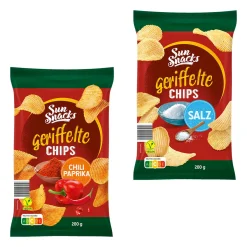 SUN SNACKS Riffle-Chips- Chips & Salzgebäck Bei Aldi Nord.|Vegane Süßigkeiten & Snacks Bei Aldi Nord.