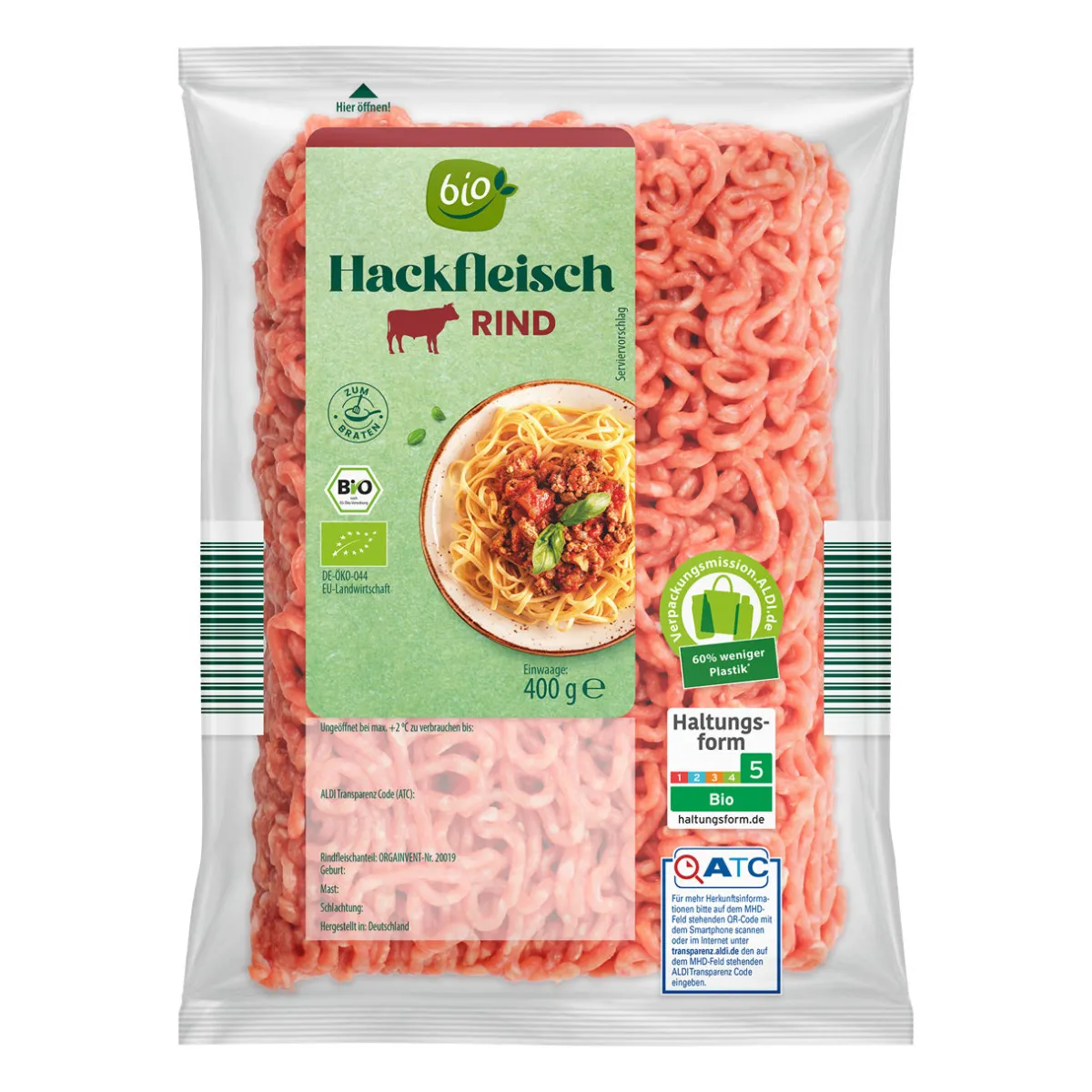 BIO Rinderhackfleisch- Rindfleisch Bei Aldi Nord.