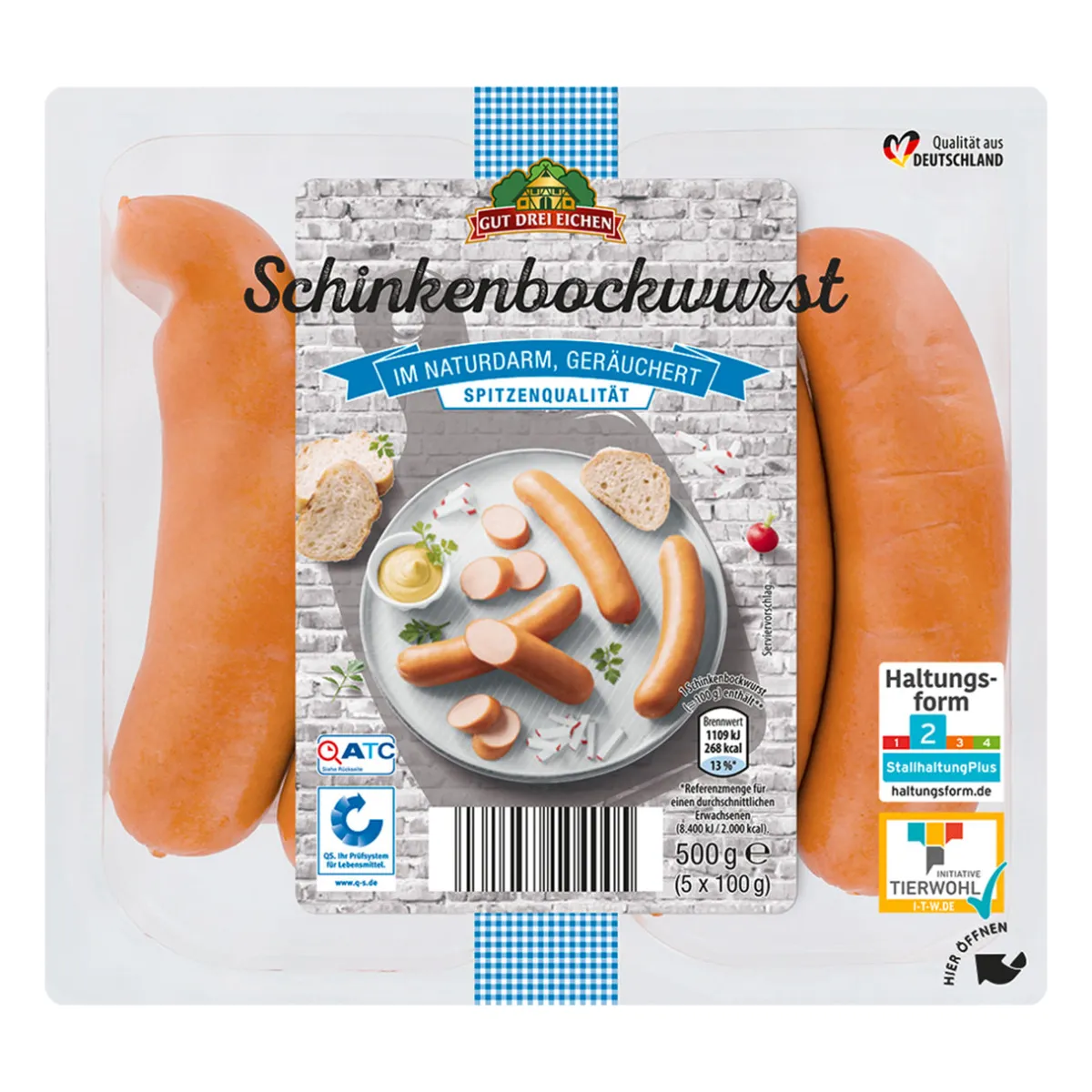GUT DREI EICHEN Schinkenbockwurst- Würstchen & Snackwurst Bei Aldi Nord.