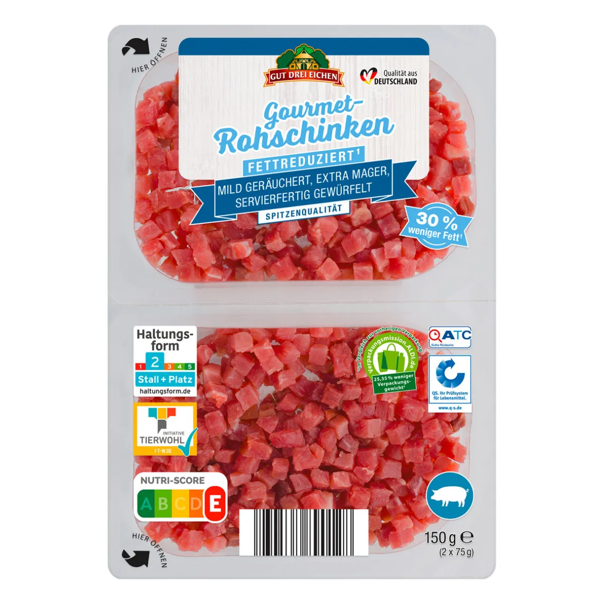 GUT DREI EICHEN Schinkenwürfel- Schweinefleisch Bei Aldi Nord.