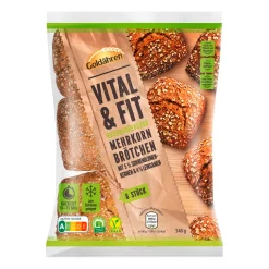 GOLDÄHREN Vital & Fit Mehrkornbrötchen- Brötchen & Croissants Bei Aldi Nord.|Vegane Fertigprodukte & Vorräte Bei Aldi Nord.