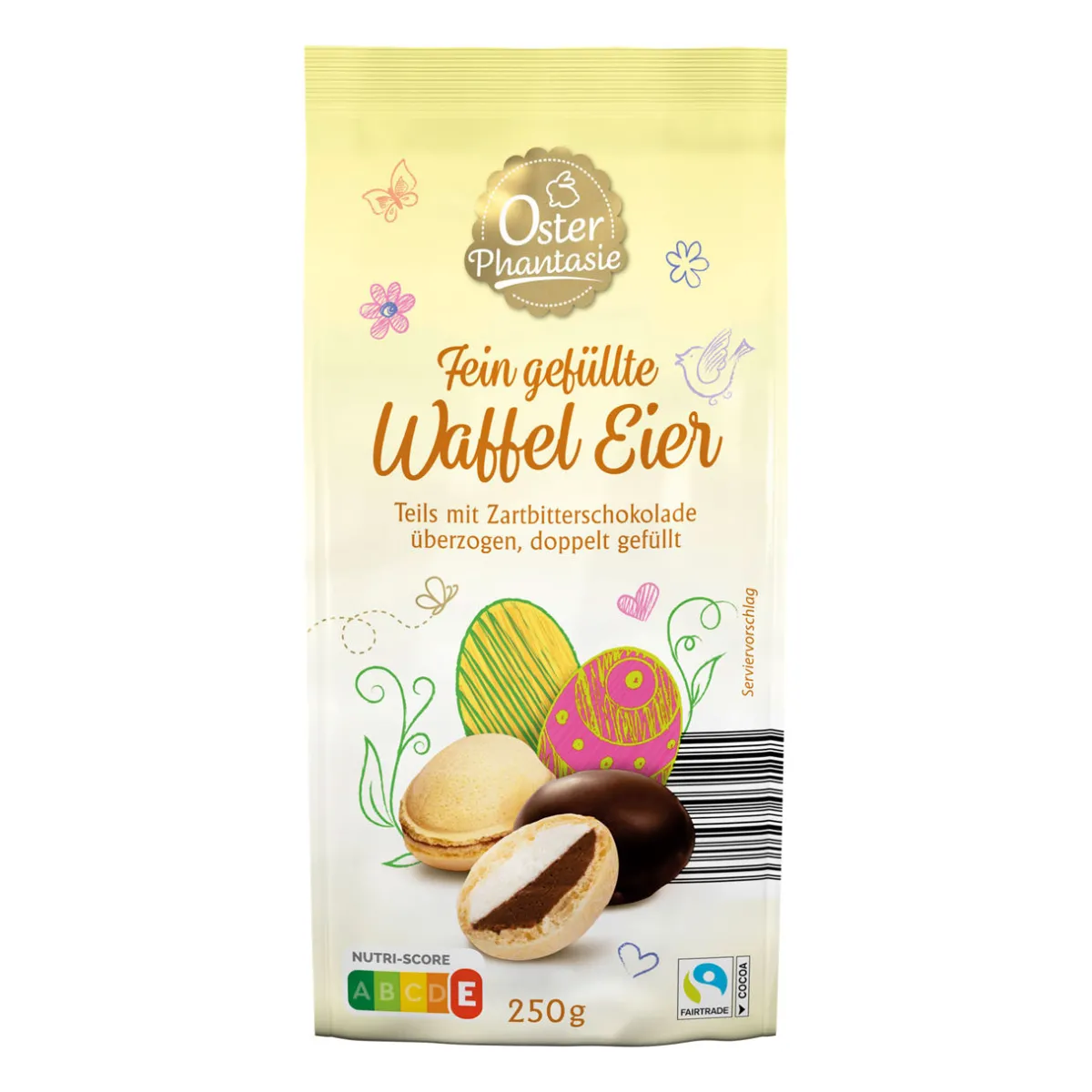 OSTERPHANTASIE Waffel-Eier Zartbitter- Osterschokolade & Süßigkeiten Bei Aldi Nord.