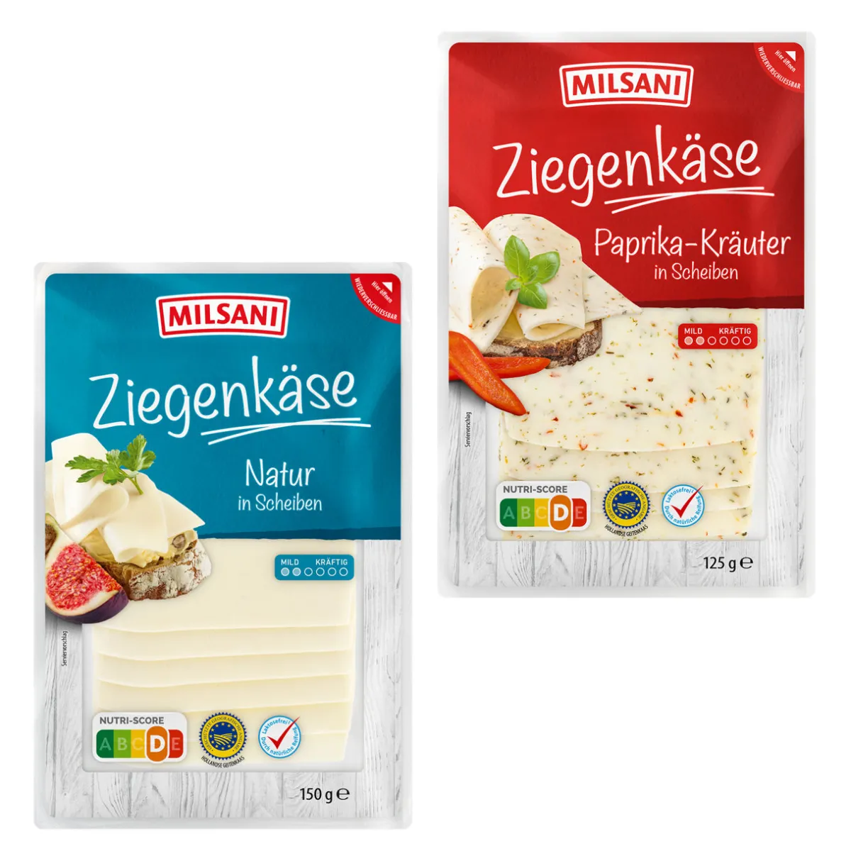 MILSANI Ziegenkäse- Scheibenkäse & Geriebener Käse Bei Aldi Nord.